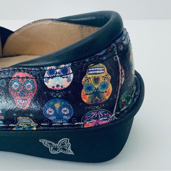 Alegria Leather Sugar Skulls Nursing Flat-form Loafer Women’s Size EU37/US 7-7.5 - Picture 13 of 16